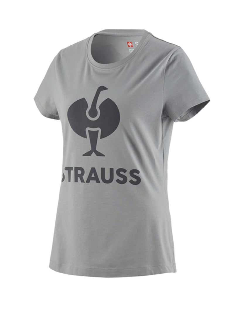 T-Shirt e.s.concrete in light grey with dark grey ostrich 
